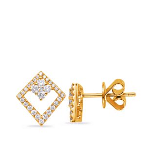Yellow Gold Diamond Earring