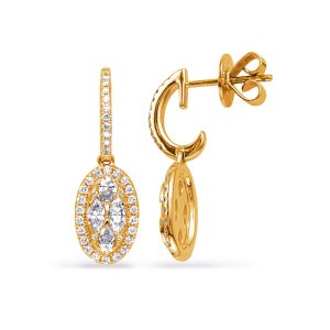 Yellow Gold Diamond Earring