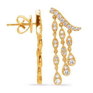 Yellow Gold Diamond Earring