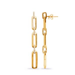 Yellow Gold Diamond Earring