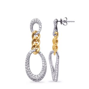 Yellow & White Gold Diamond Earring