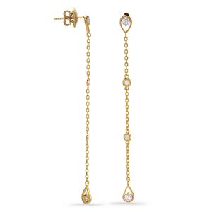 Yellow Gold Diamond Earring