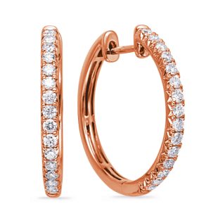 Rose Gold Diamond Hoop Earring
