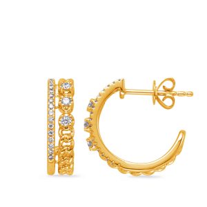 Yellow Gold Diamond Earring