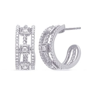 White Gold Diamond Earring
