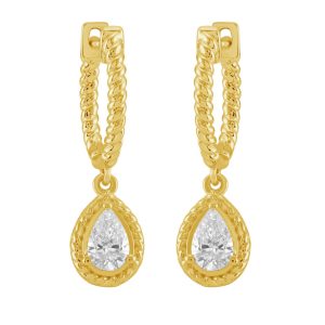 Yellow Gold Diamond Earring