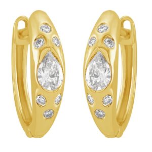 Yellow Gold Diamond Earring