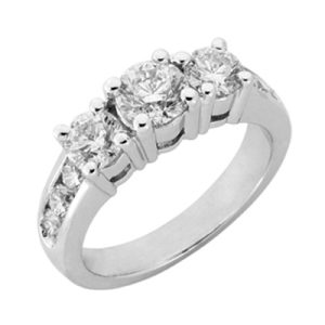 White Gold Three Stone Ring