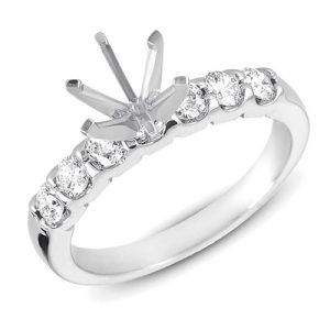 White Gold Shared Prong Semi