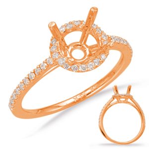 Rose Gold Halo Engagement Ring