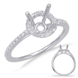 White Gold Halo Engagement Ring