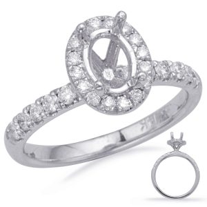 White Gold  Halo Engagement Ring