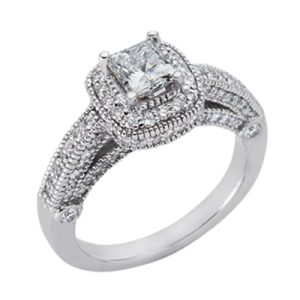 White Gold Halo Engagement Ring