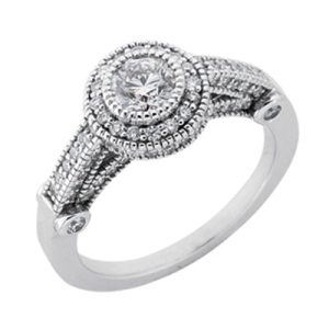 White Gold Halo Engagement Ring