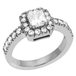 White Gold Halo Engagement Ring
