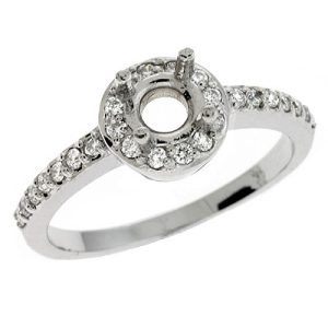 White Gold Halo Engagement Ring