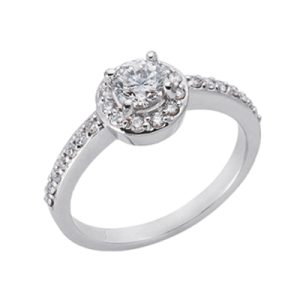White Gold Halo Engagement Ring