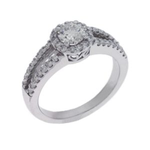 White Gold Halo Engagement Ring