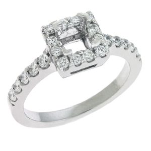 White Gold Halo Engagement Ring
