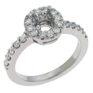 White Gold Halo Engagement Ring