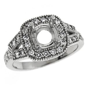 White Gold Halo Engagement Ring