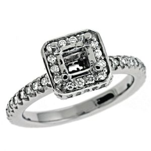 White Gold Halo Engagement Ring