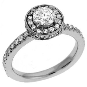 White Gold Halo Engagement Ring