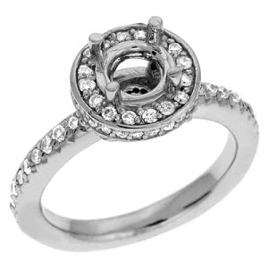 White Gold Halo Engagement Ring