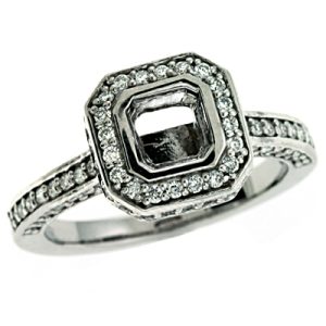 White Gold Halo Engagement Ring
