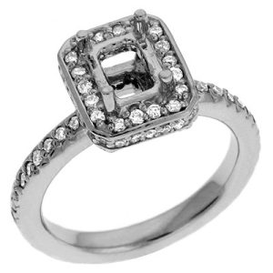 White Gold Halo Engagement Ring