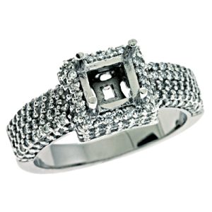 White Gold Halo Engagement Ring