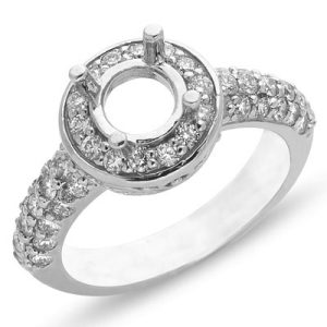 White Gold Halo Engagement Ring