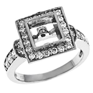 White Gold Halo Engagement Ring
