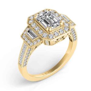 Yellow Gold Halo Engagement Ring