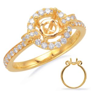 Yellow Gold Halo Engagement Ring