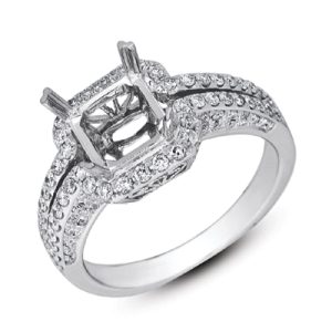 White Gold Pave Engagement Ring
