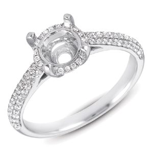 White Gold Pave Engagement Ring