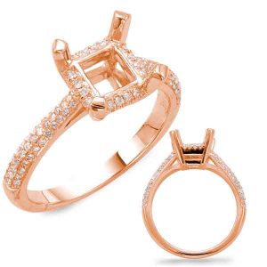 Rose Gold Pave Engagement Ring