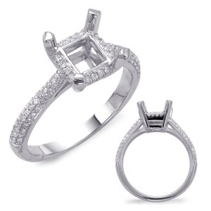 White Gold Pave Engagement Ring