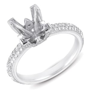 White Gold Pave Engagement Ring