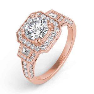 Rose Gold Halo Engagement Ring