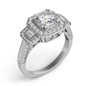 White Gold Halo Engagement Ring