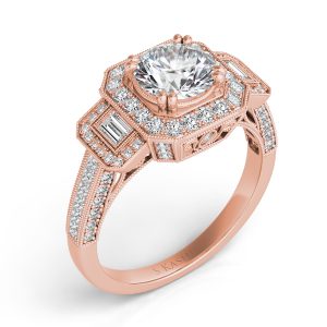 Rose Gold Halo Engagement Ring