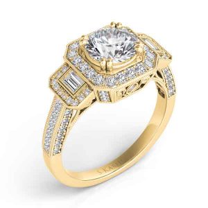 Yellow Gold Halo Engagement Ring