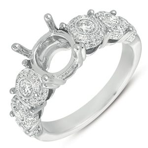 White Gold Pave Engagement Ring