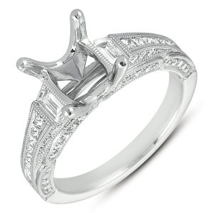 White Gold Pave Engagement Ring