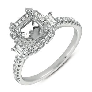 White Gold Pave Engagement Ring
