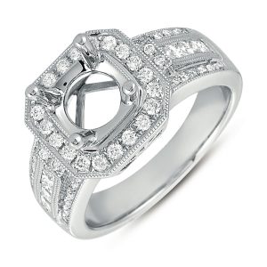 White Gold Pave Engagement Ring