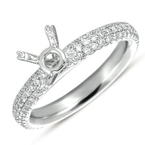 White Gold Pave Engagement Ring