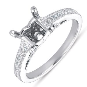 White Gold Pave Engagement Ring